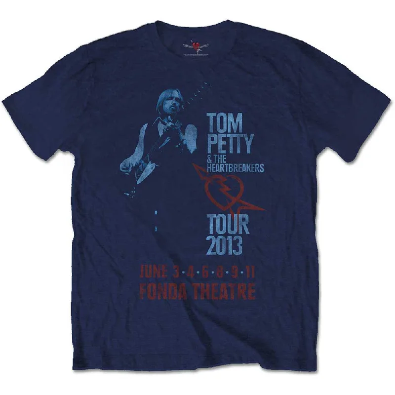 Tom Petty & The Heartbreakers | Official Band T-Shirt | Fonda Theatre (Soft Hand Inks) Thin T-Shirt Open Front Quick Dry