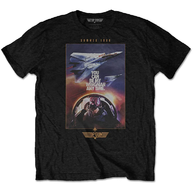 Top Gun | Official Band T-Shirt | Wingman Poster Ribbed Striped Patterned