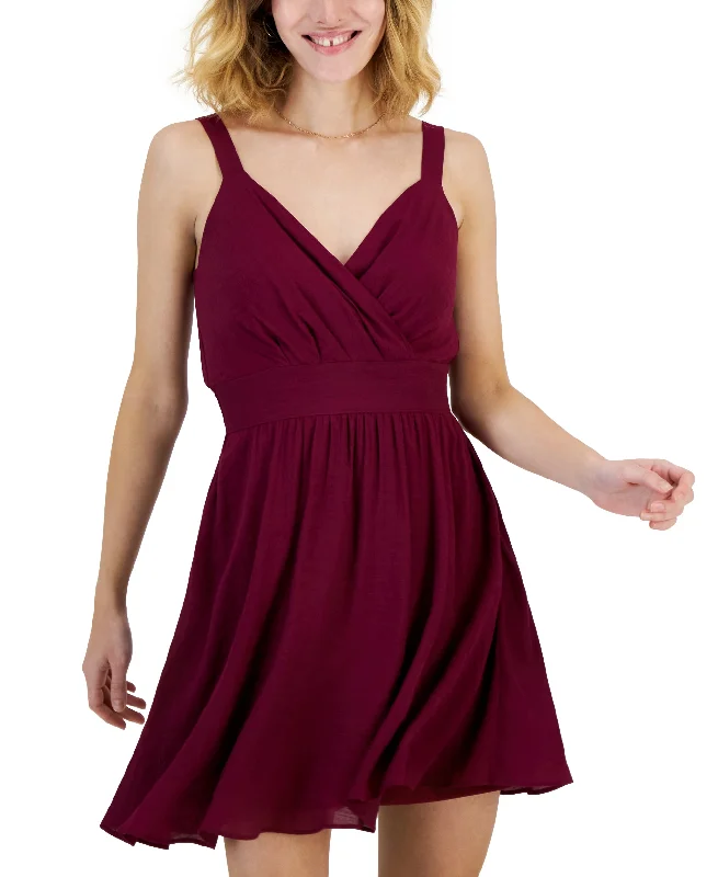 Women's Sleeveless Surplice Mini Dress Trendy Camisole Mini Dress