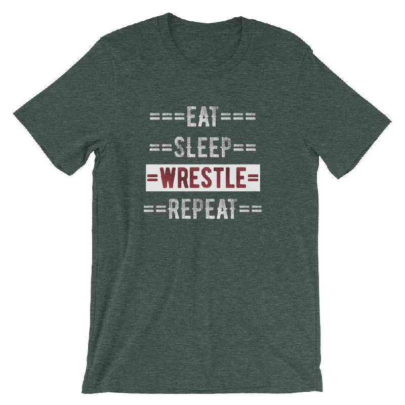 Wrestling Coach Short-Sleeve Gift T-Shirt - Eat Sleep Wrestle Repeat Cozy Warm Stylish