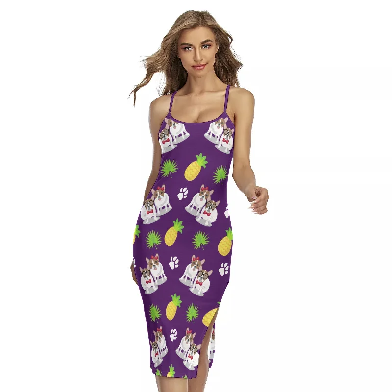 MAYA - Women's Back Cross Cami Dress