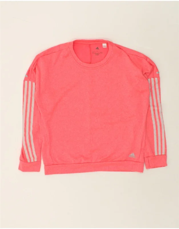 ADIDAS Womens Sweatshirt Jumper UK 16//18  Large Pink Polyester Hoodie with Double Zipper Versatile Adjustable