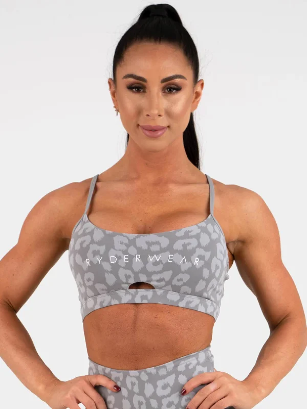 Animal Sports Bra - Leopard Grey Comfortable Fit Bralette