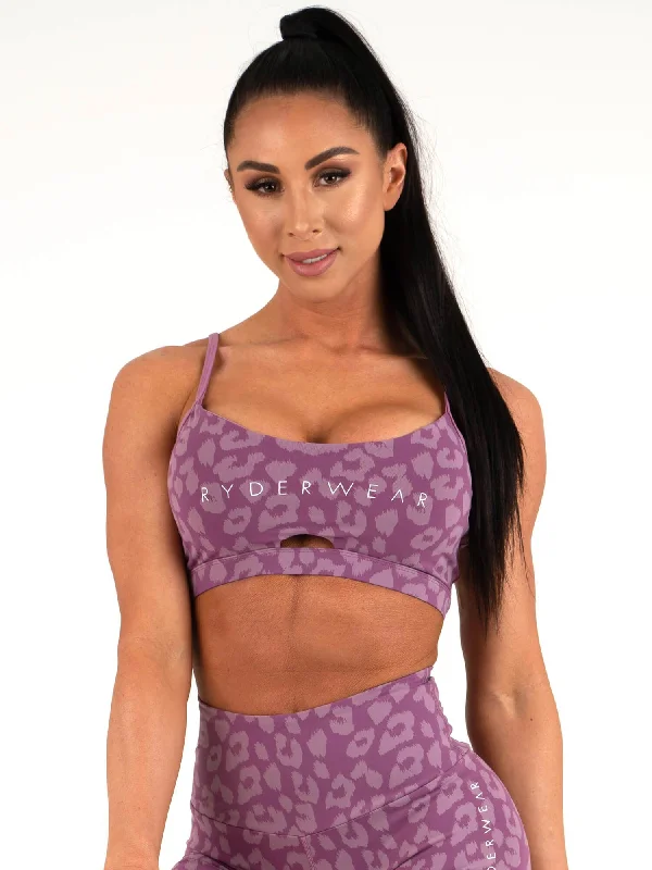 Animal Sports Bra - Leopard Purple Versatile Bralette Set