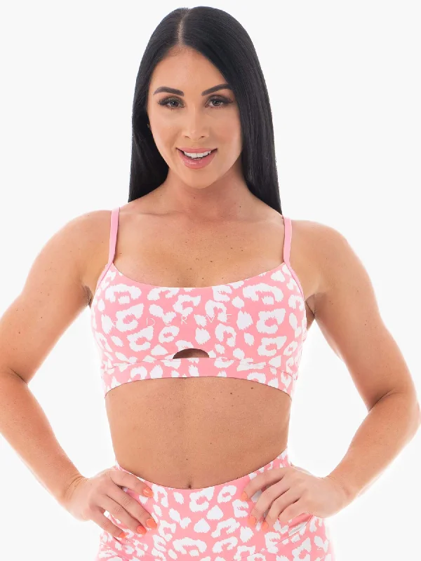 Animal Sports Bra - Pink Leopard Classic Wire-Free Bra