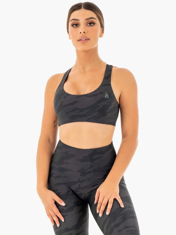 Camo Sports Bra - Black Camo Daily Comfort Bra