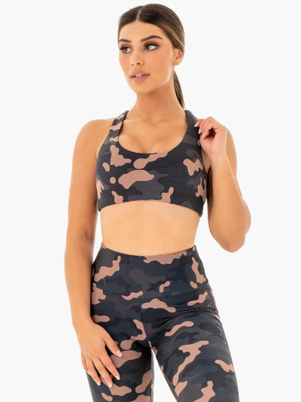 Camo Sports Bra - Rose Camo Cotton Comfort Bra