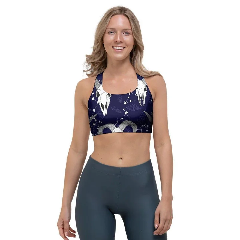 Capricorn Astrology Magic Witch Sports Bra Smooth Push-Up Bra