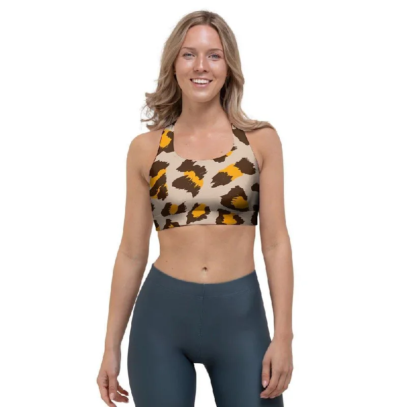 Cheetah Print Sports Bra Comfort Fit Bralette