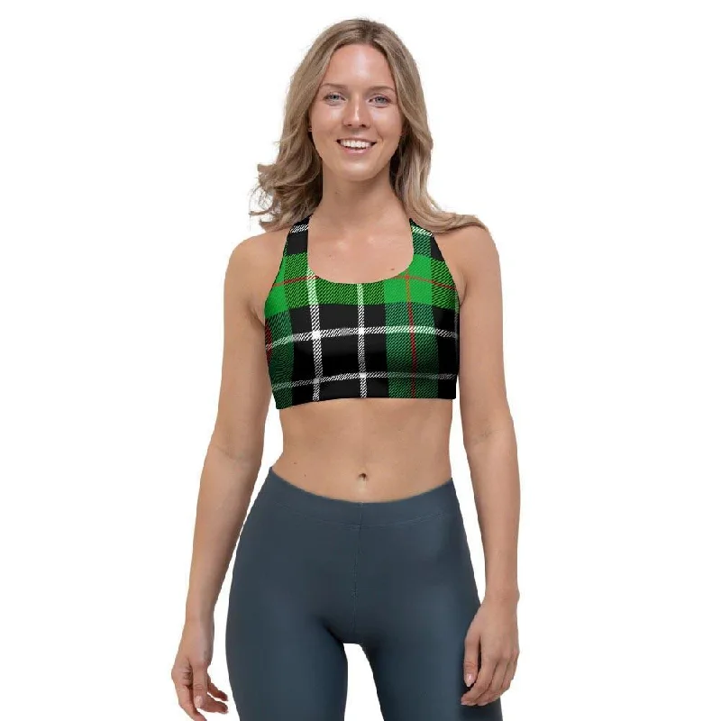 Christmas Tartan Green Plaid Scottish Sports Bra Seamless Bra Design