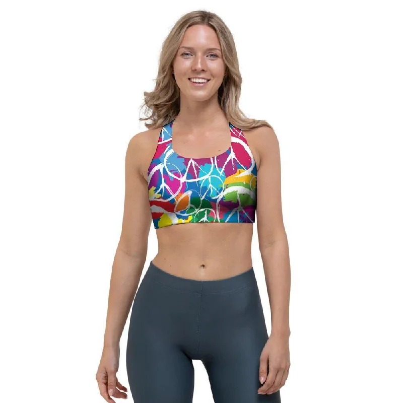 Colorful Hippie Sports Bra Stylish Strapless Bra