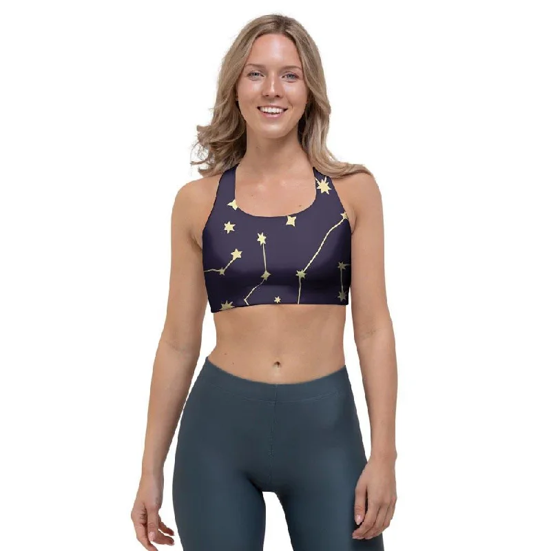 Constellation Galaxy Space Sports Bra Soft Mesh Bralette