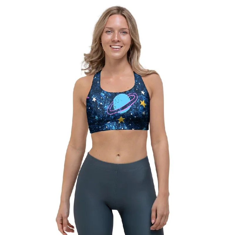 Constellation Star Galaxy Space Sports Bra Light Padded Bra