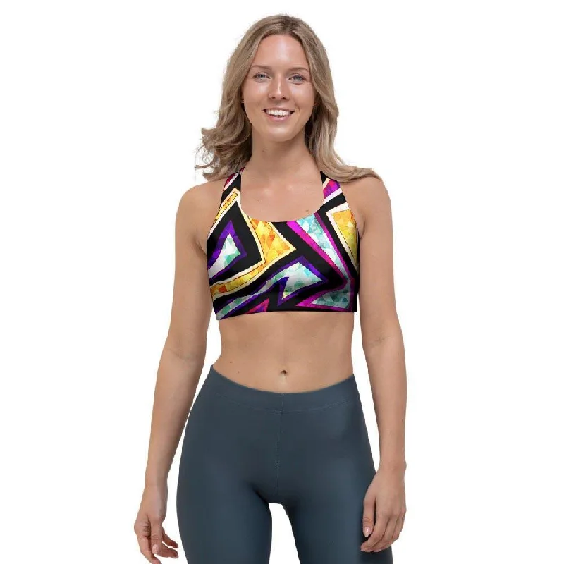 Diamond Geometric Sports Bra Elegant Satin Bralette