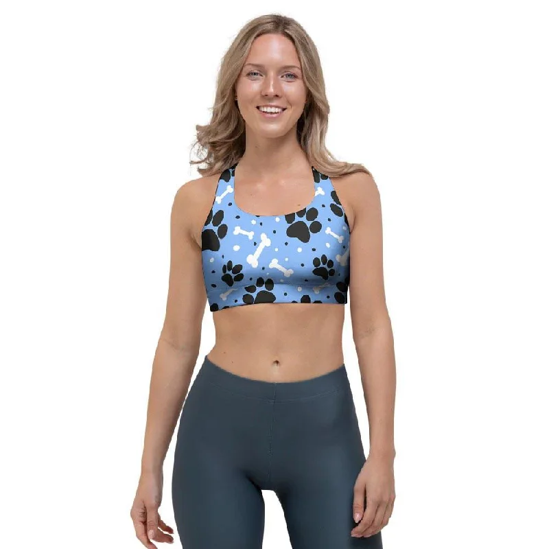 Dog Bone Paw Sports Bra Sleek Sports Bra