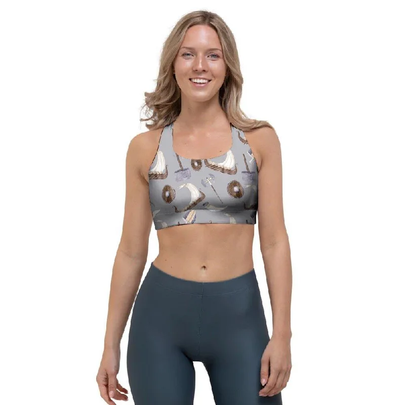 Drakkar Viking Ship Sports Bra Soft Cotton Bra