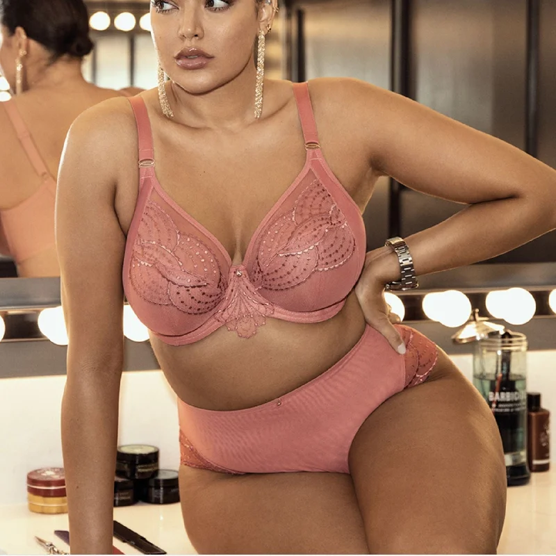 Elomi Priya UW Plunge Bra in Rosegold EL4550 Adjustable Back Bra