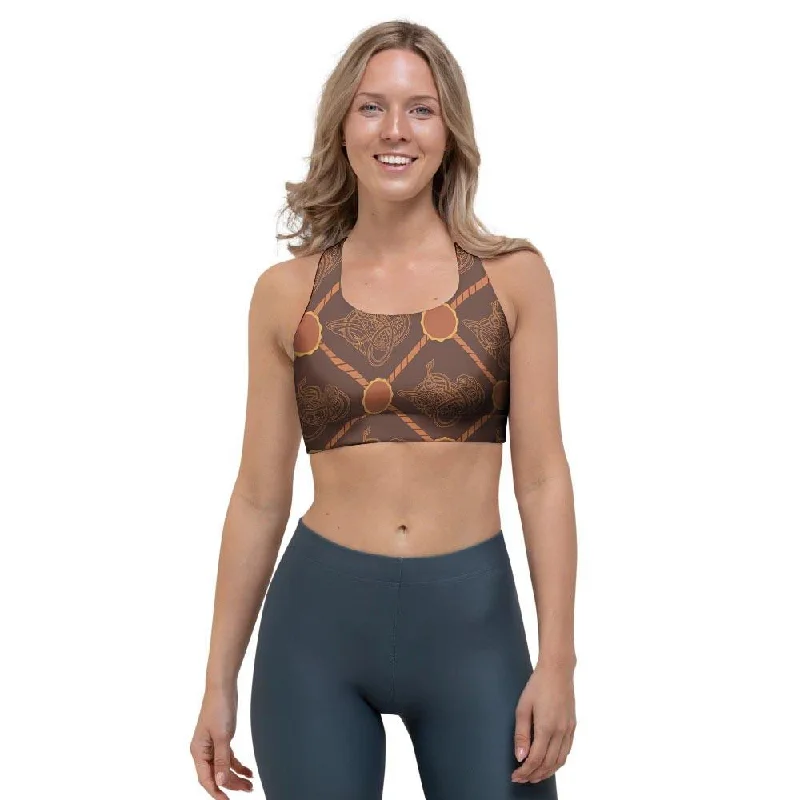 Ethnic Celtic Viking Norse Sports Bra Light Padded Bra