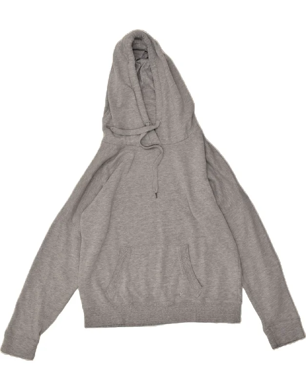 FISHBONE Womens Hoodie Jumper UK 14 Medium Grey Hoodie with Zipper Versatile Modern