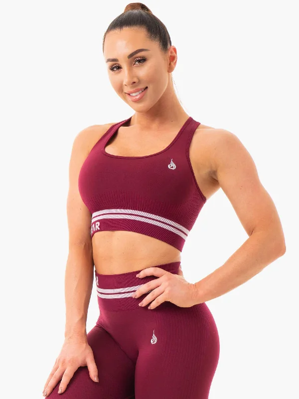 Freestyle Seamless Longline Sports Bra - Burgundy Comfortable Fit Bralette