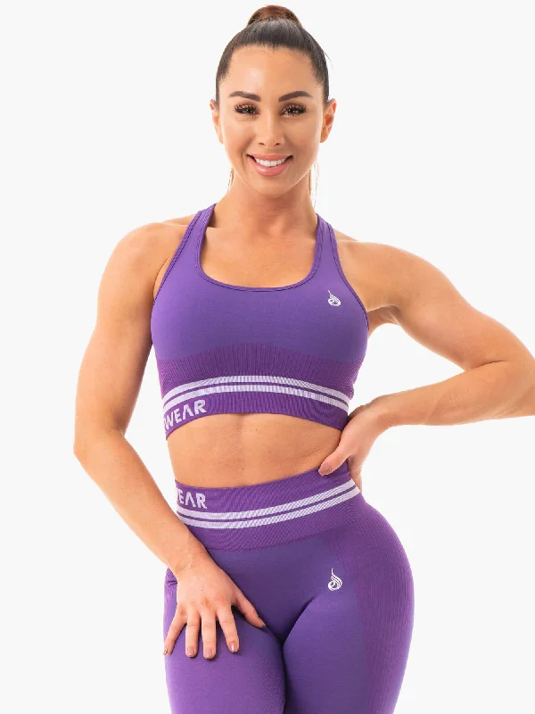 Freestyle Seamless Longline Sports Bra - Purple Soft Strapless Bra