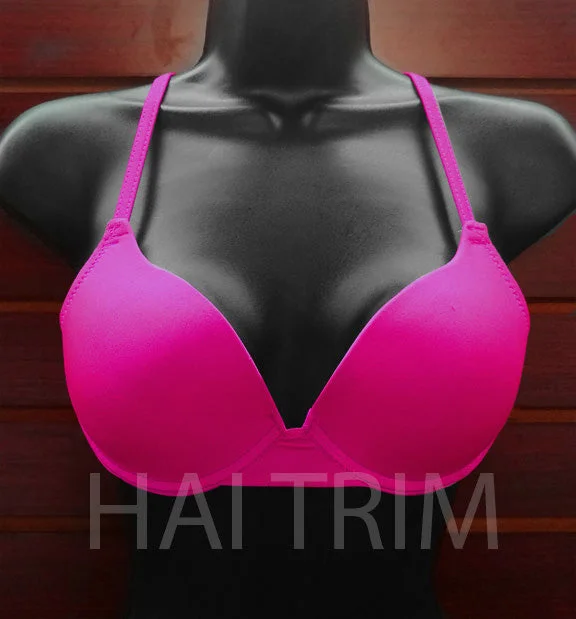 Hot Pink/Fuchsia Tie-Back Bra, A-9 Adjustable Back Bra