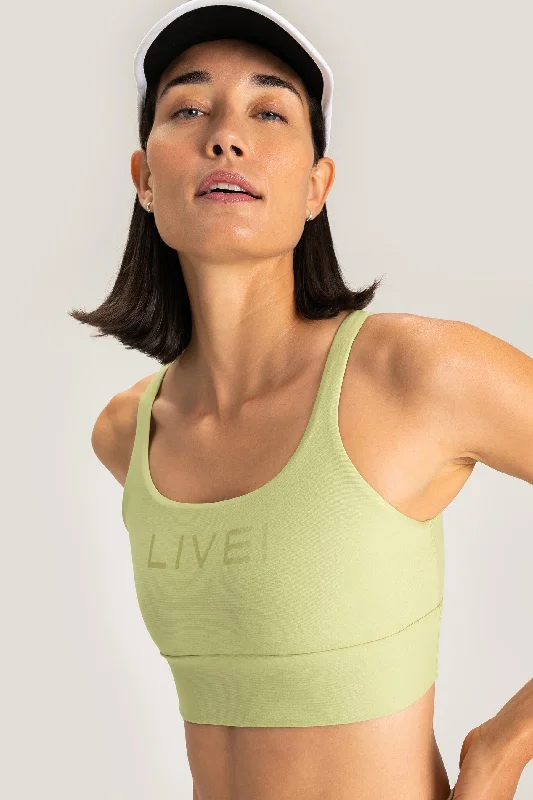 LIVE! Icon Lux Mid Crop Sports Bra Soft Padded Bralette