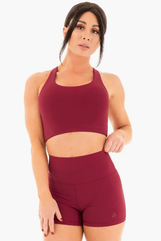 NKD Sports Bra - Berry Red Sexy Lace Bralette