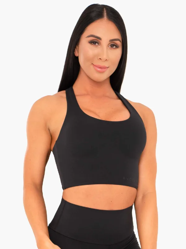 NKD Sports Bra - Black Soft Lace Bra