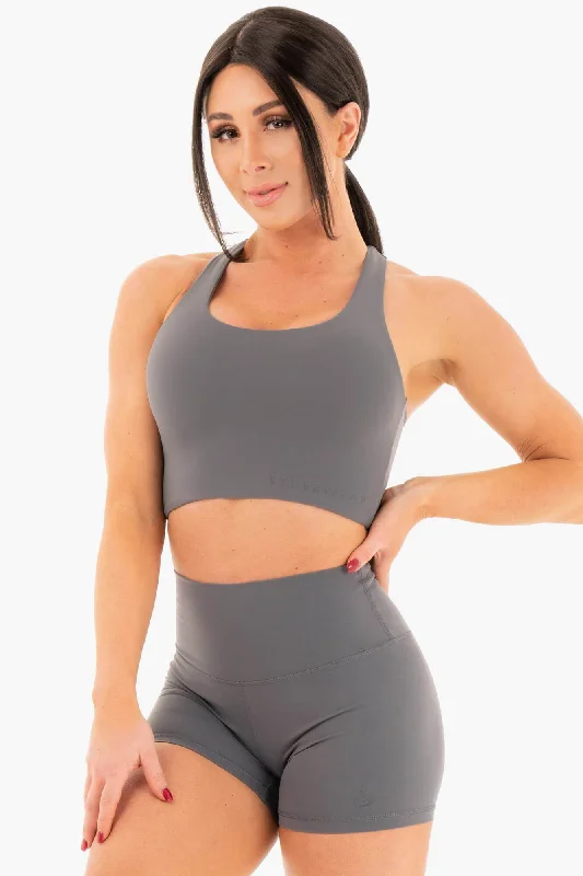 NKD Sports Bra - Charcoal Wireless Push-Up Bra