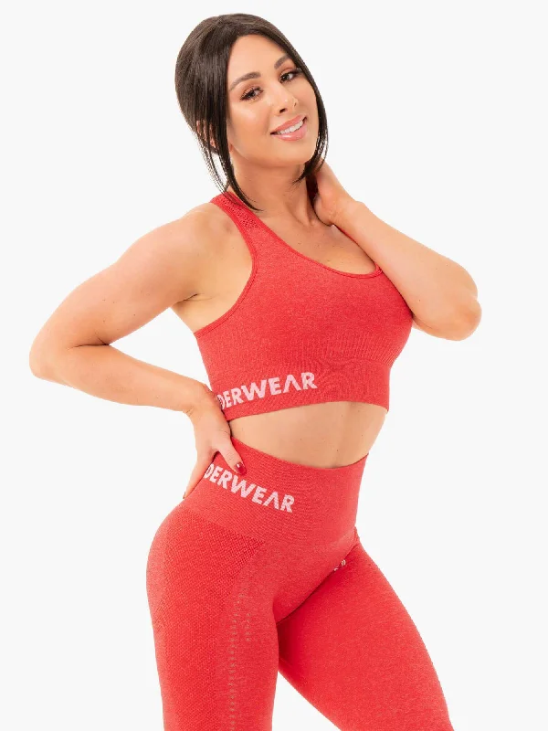 Seamless Staples Sports Bra - Red Marl Elegant Lace Lingerie