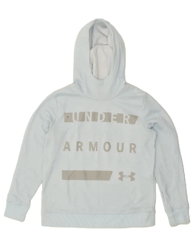 UNDER ARMOUR Womens Loose Fit Graphic Hoodie Jumper UK 10 Small Blue Hoodie Sweatshirt Pullover