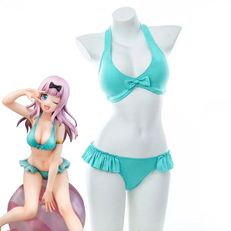 Anime Kaguya-sama: Love is War Chika Fujiwara Swimsuit Cosplay Costume High-Cut One-Piece