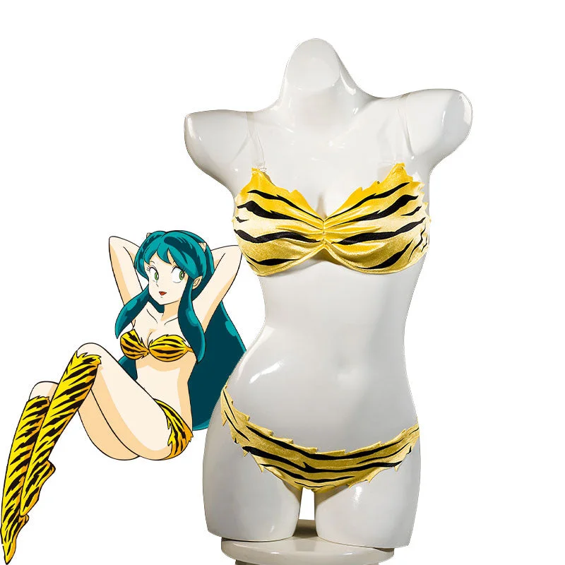 Anime Urusei Yatsura Lum Swimsuit Cosplay Costumes Trendy Swimwear Set