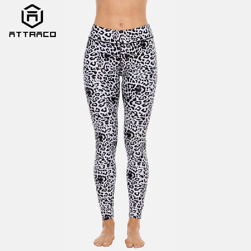 ATTRACO  Women's High Waist Swim Pants Rashguard in Cheetah or Black Print Strapless Swimsuit Top