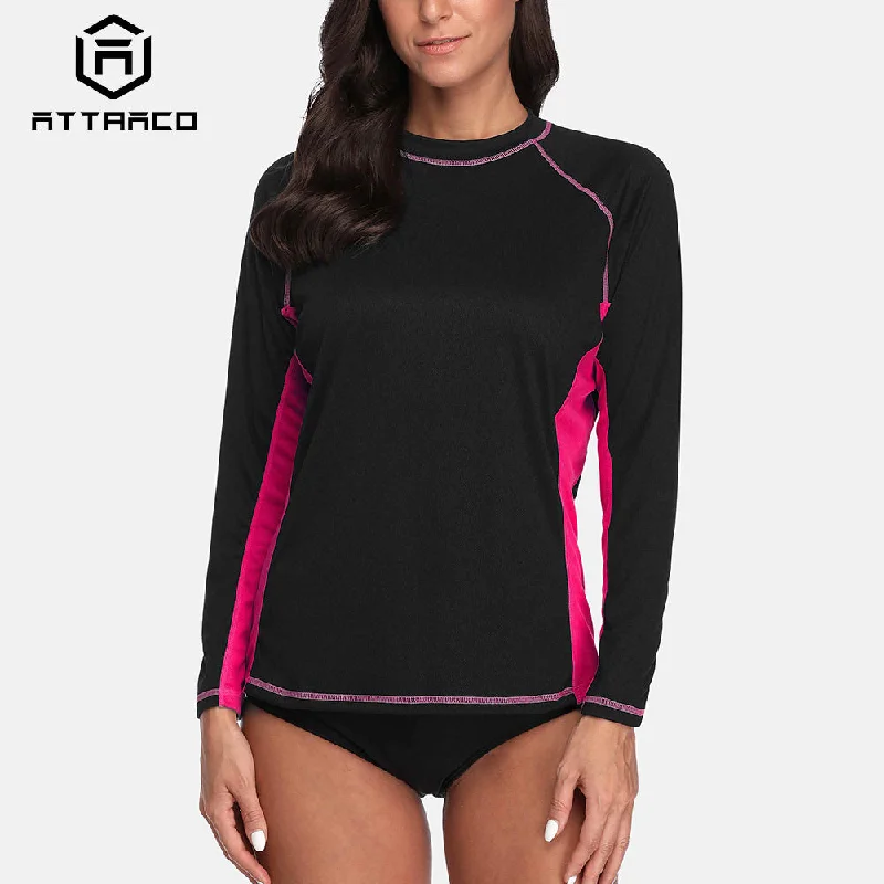 Attraco  Women's Long Sleeve Swim Top Rashguard with UPF50+ Protection Sexy Two-Piece Set