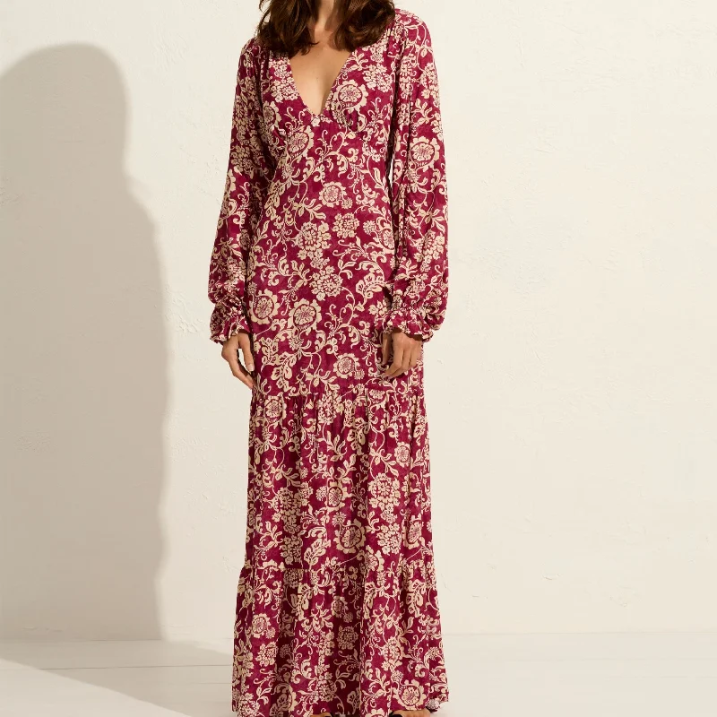 Auguste Clovette Maxi Dress - Clover Print Cozy Cold-Shoulder Maxi Dress