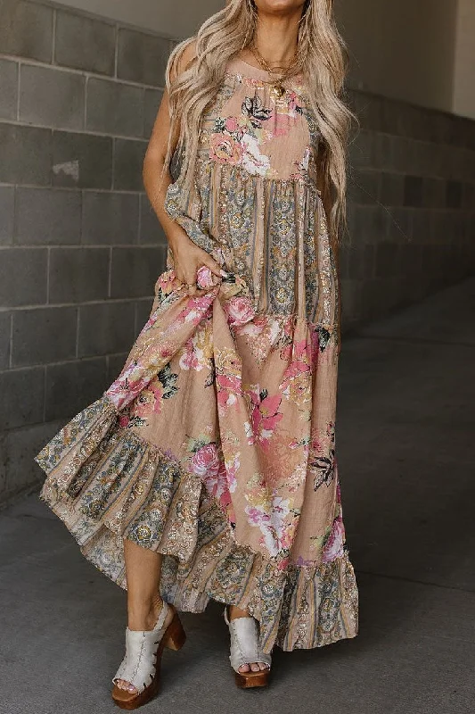 Bethany Floral Maxi Dress Trendy Floral Print Maxi Dress