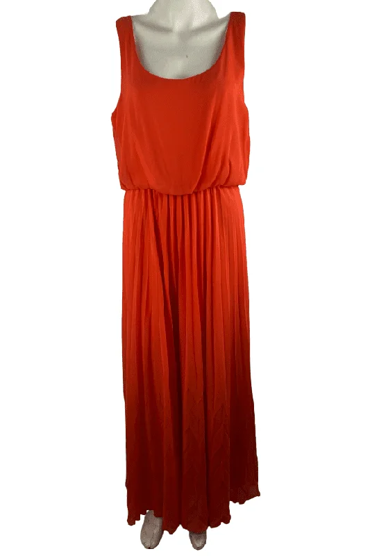 Bisou Bisou women's orange maxi dress size 8 Elegant Silk Maxi Dress