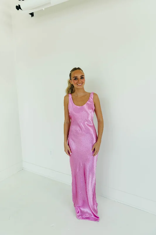 Make It Shine Maxi Dress - Magenta Trendy Maxi Dress with Straps