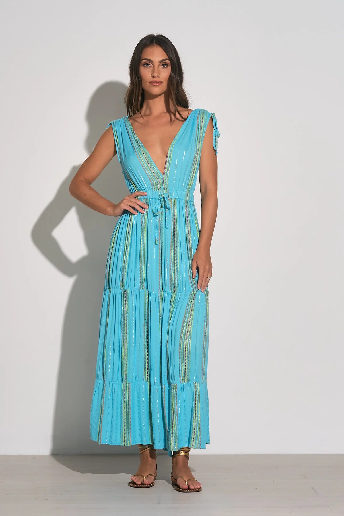 Deep V Maxi Dress Cozy Open-Back Maxi Dress