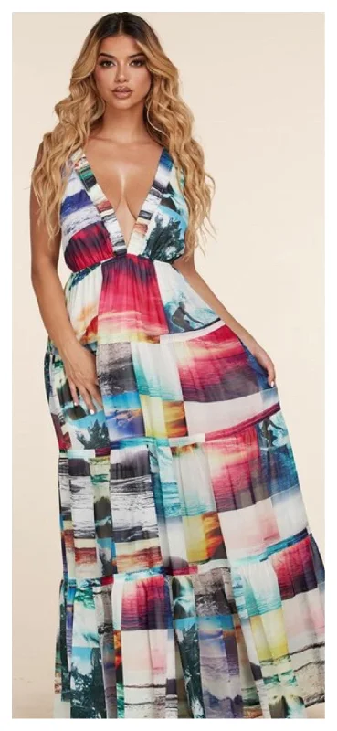 Delightful Springs Maxi Dress (Also Avail in Plus Size) Trendy Maxi Dress with Bow