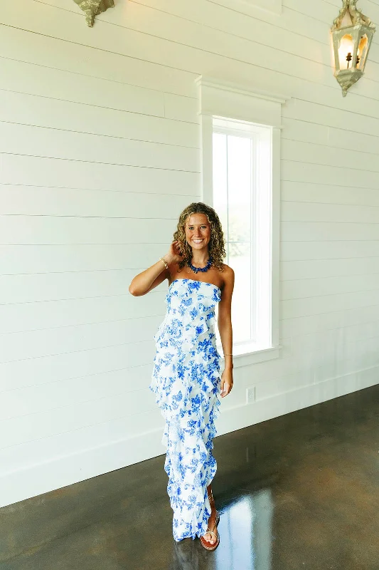 Endless Summer Maxi Dress - Blue Elegant Maxi Dress with Slit