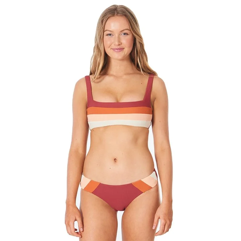 Golden Days Block Bra Swim Top Trendy Swimwear Set