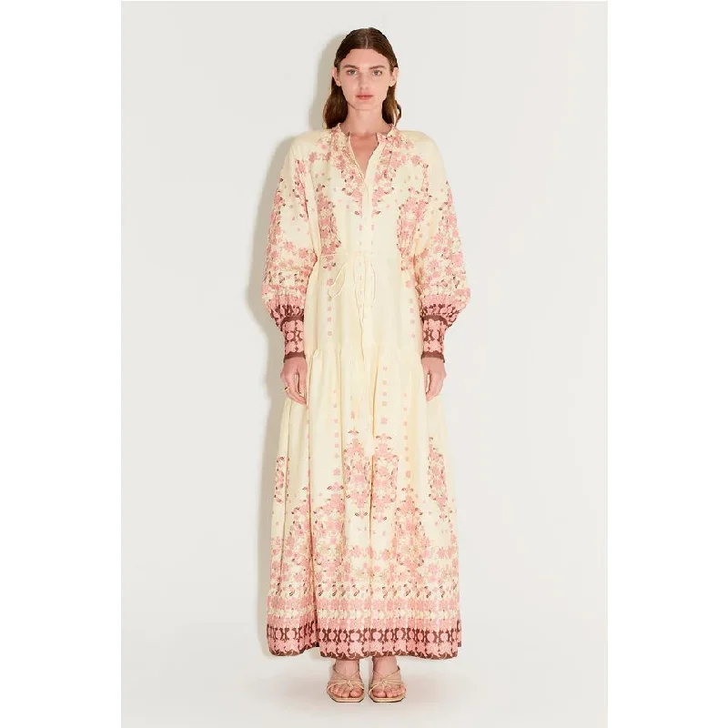 Hansen & Gretel Queenie Maxi Dress - Cream Empress Fashionable Printed Maxi Dress