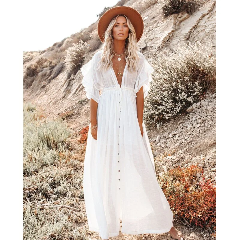 Beach Dress,Maxi Dress,Boho Style Chic Sleeveless Maxi Dress