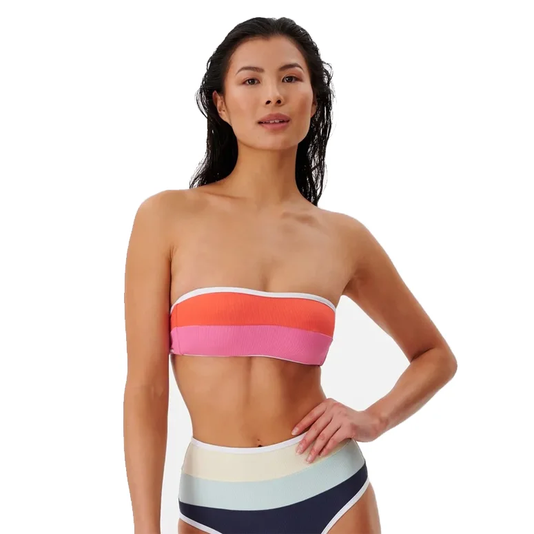 Heat Wave Bandeau Swim Top Sleek Racerback Swimsuit