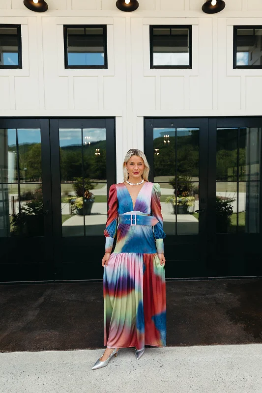 Malta Maxi Dress - Multi Cozy Maxi Dress with Slit