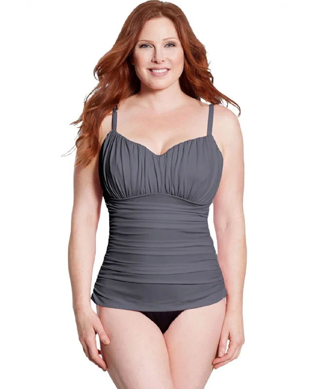 Miraclesuit Slate Colorblock Plus Size Rialto One Piece Swimsuit Sexy Monokini Swimsuit