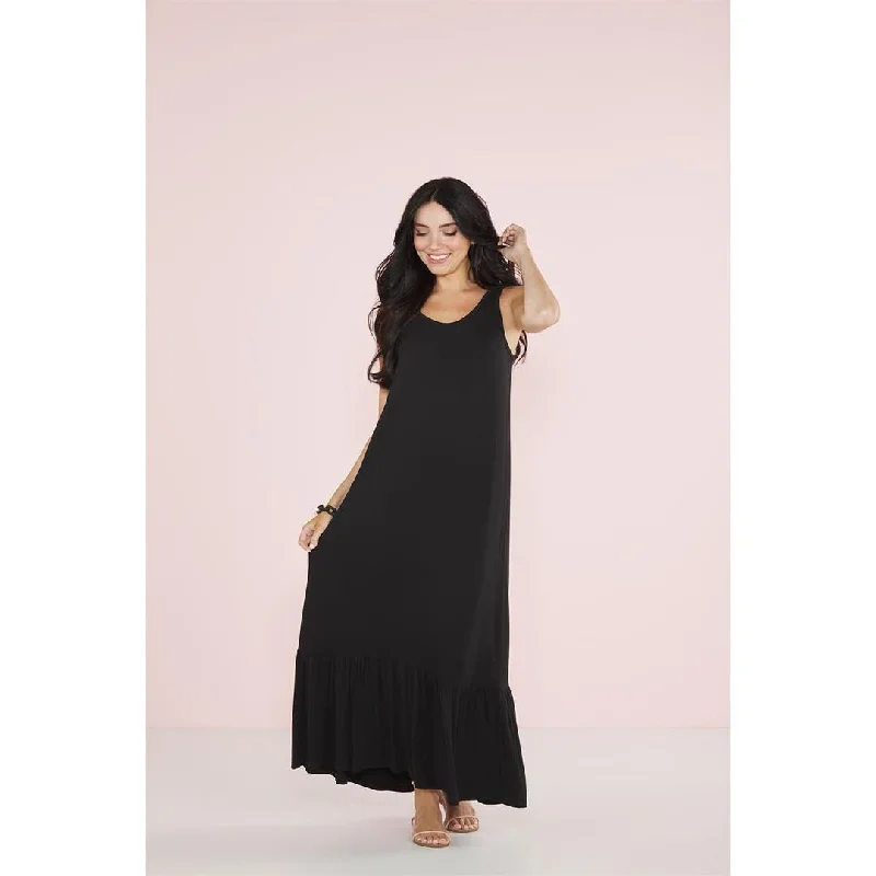 MUD PIE BLACK ALICE MAXI DRESS Comfortable Satin Maxi Dress